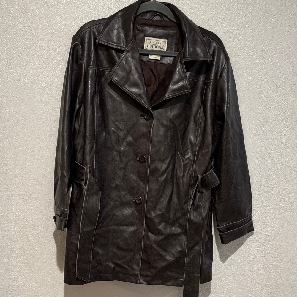 Basic Editions Dark Brown Leather Jacket - image 1